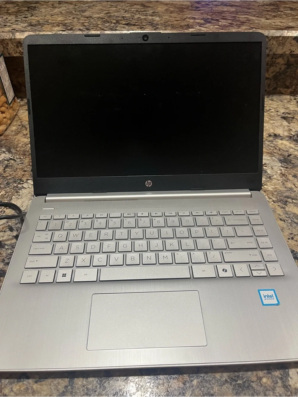 HP Silver Laptop with Charger and HP Accessories